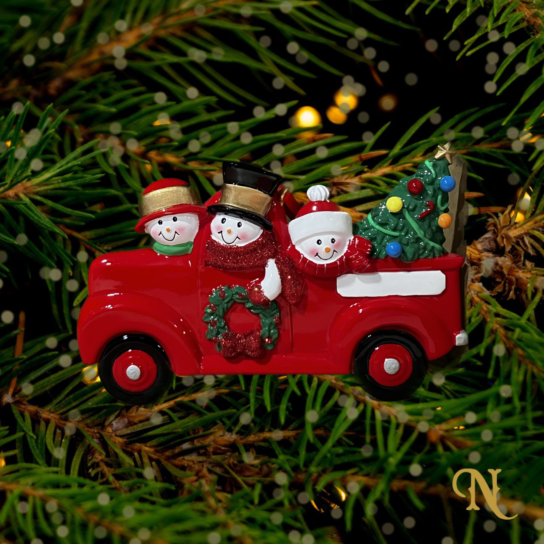 Tree Shopping Snow Family Three
