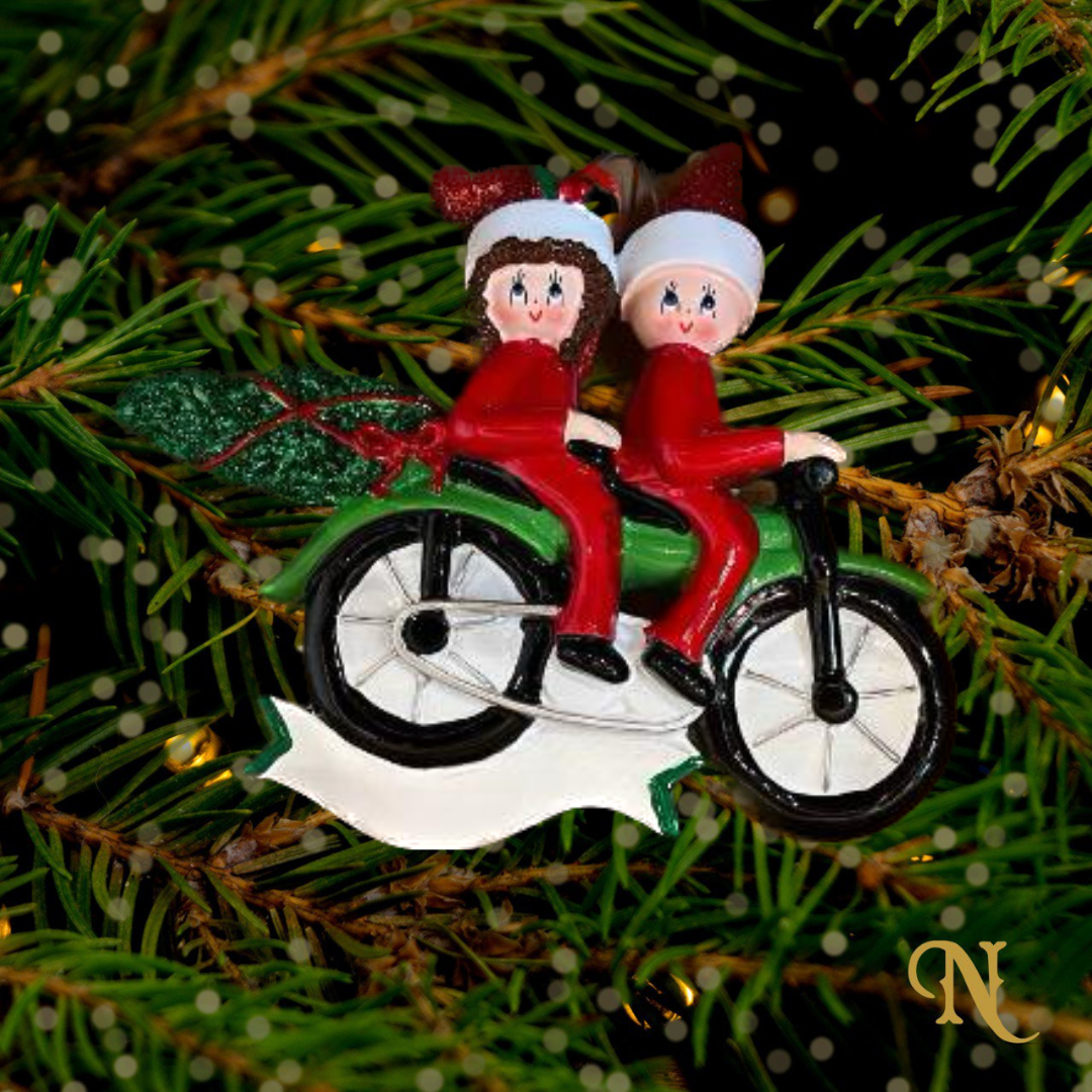 Tree Shopping Motorbike Couple