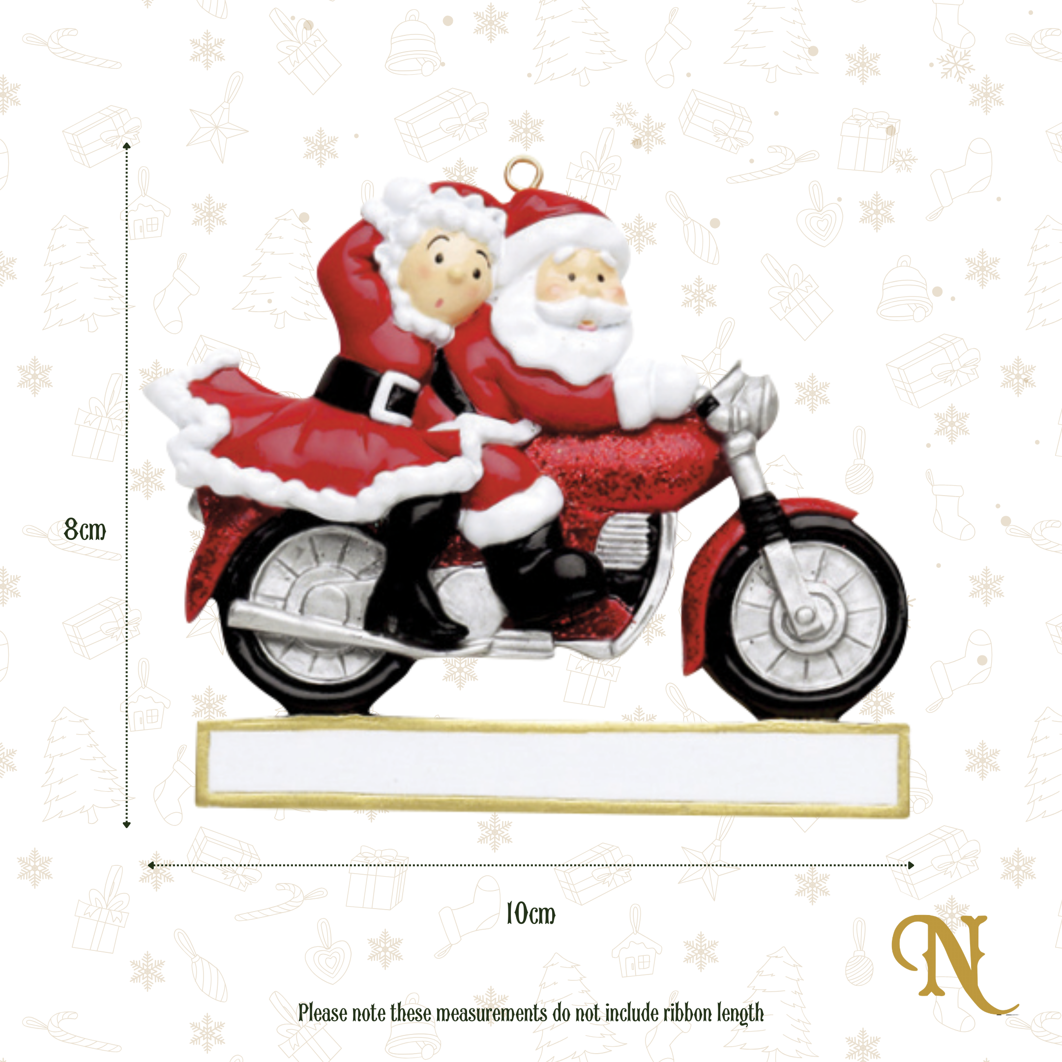 Santa & Mrs. Claus on a Motorbike