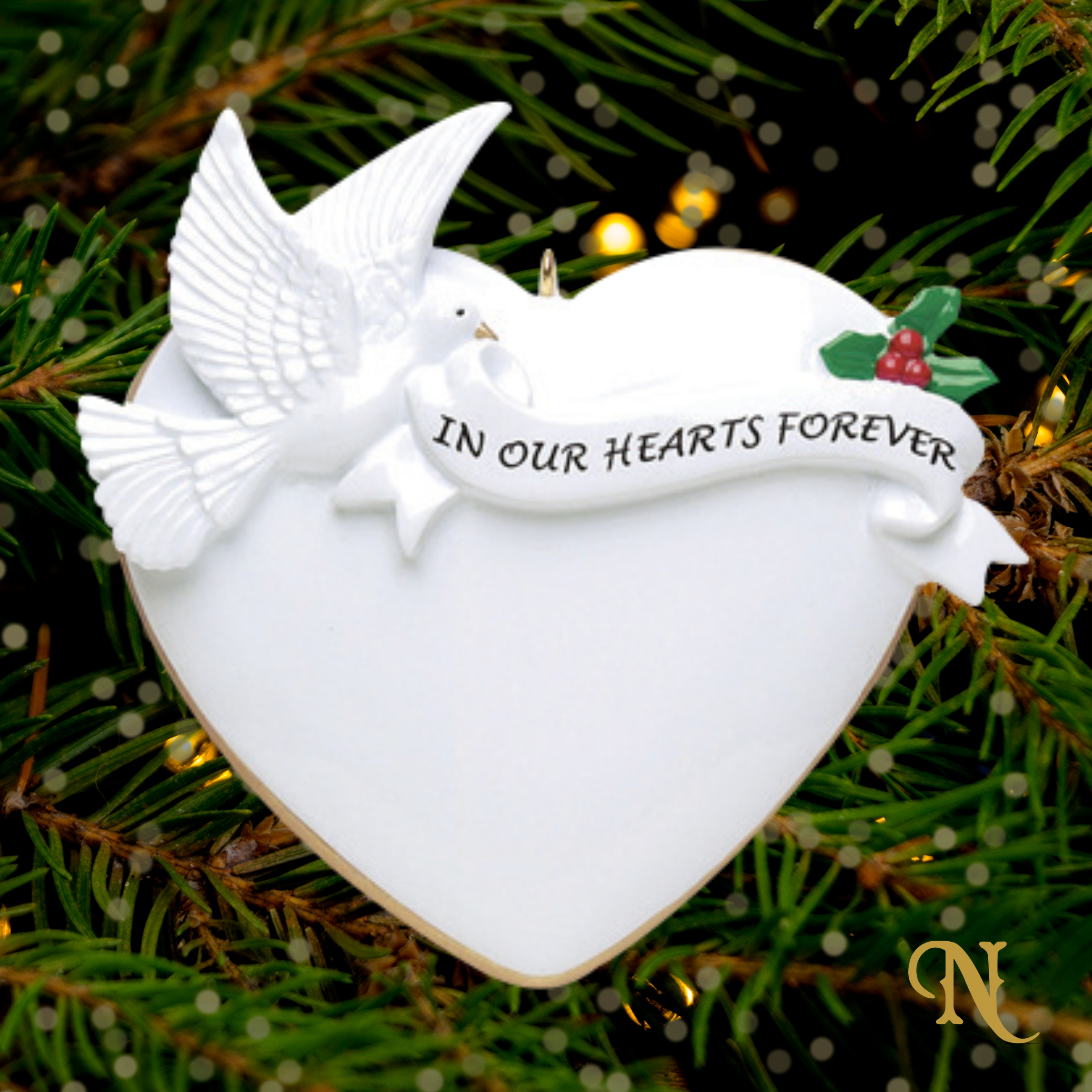 "In Our Hearts Forever" Memorial Heart