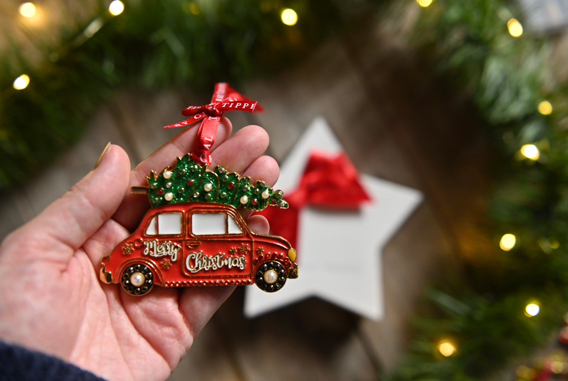Sparkle Car with Christmas Tree