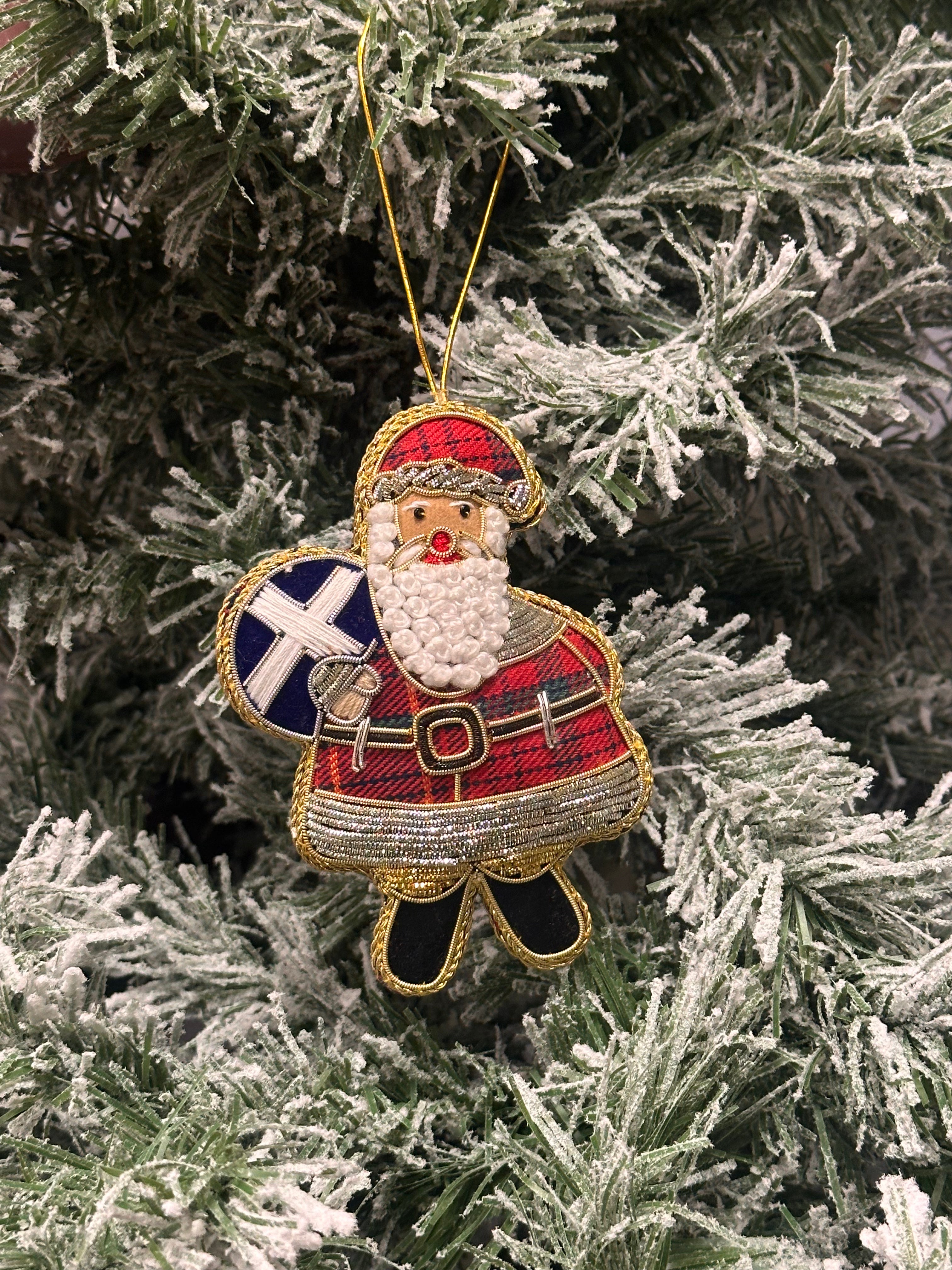 Hand Embroidered Santa in Scotland