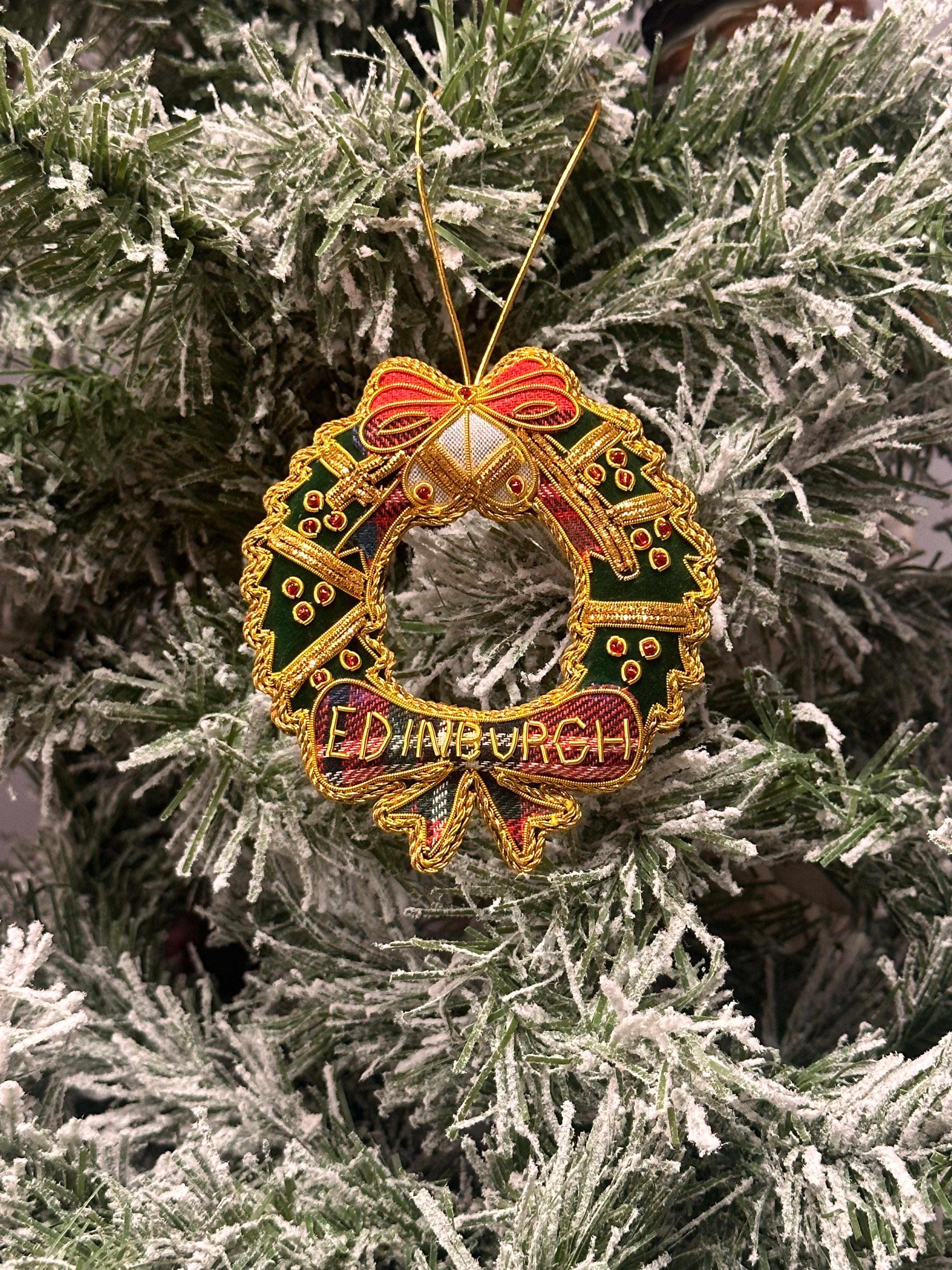 Hand Embroidered Edinburgh Wreath