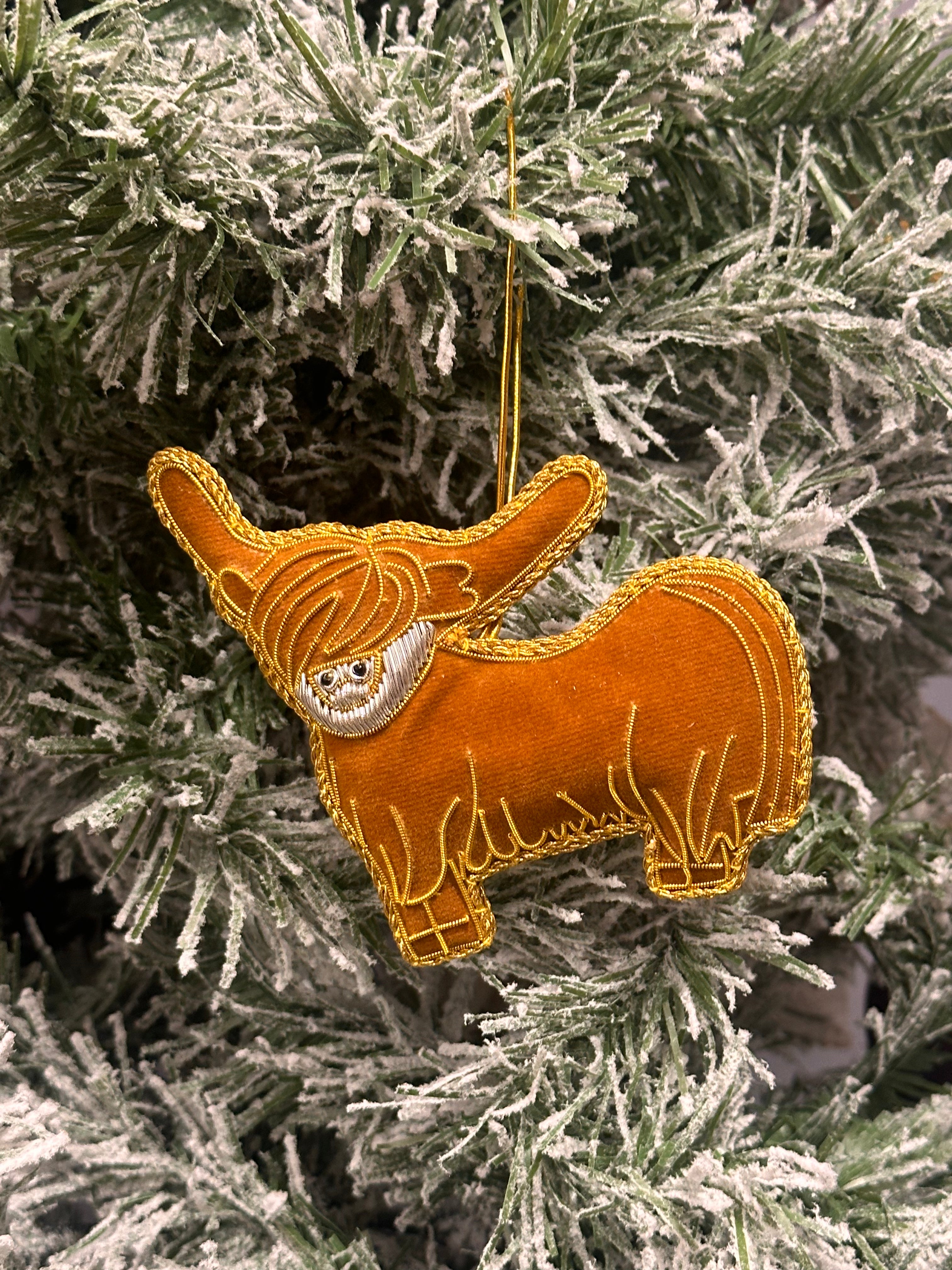 Hand Embroidered Highland Cow