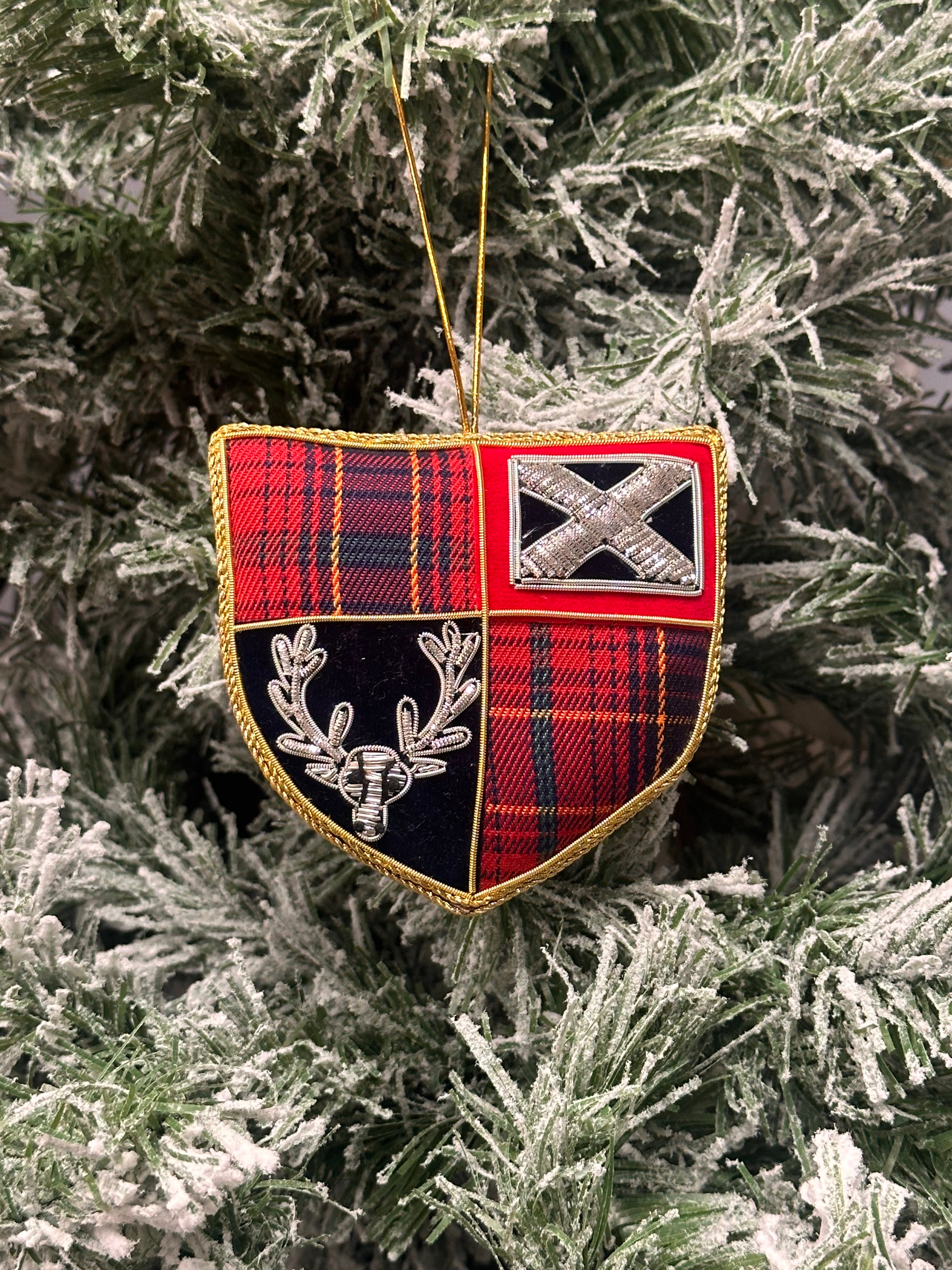 Hand Embroidered Scottish Crest Shield