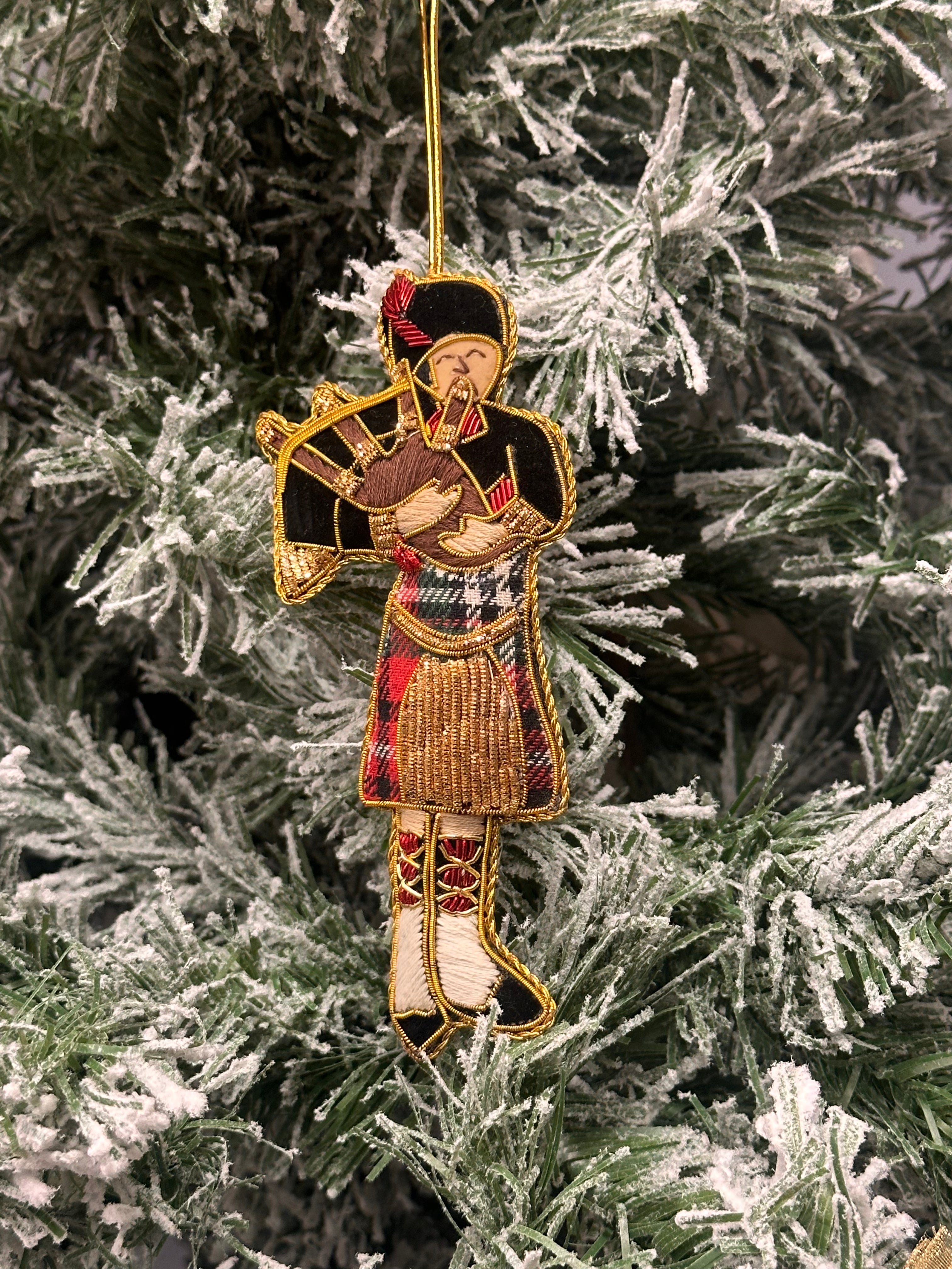 Hand Embroidered Bagpiper